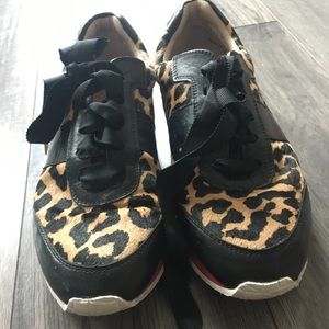 Kate Spade Leather and Leopard Sneakers Size 9